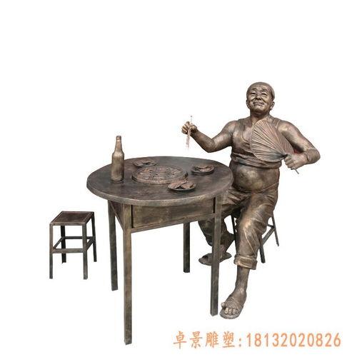 吃瓜群众雕塑图片高清大图,趣味横生的社会百态缩影